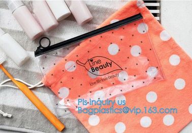 Frosted EVA custom clear PVC bath towel plastic zipper slider bags, Eco-friendly Slider Zipper Flat PVC Plastic Bag For supplier