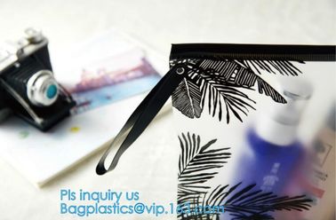 swimwear packaging bags, slider zipper pvc pouch glitter clear plastic vinly k bag, biodegradable pvc plastic slid supplier