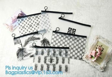 swimwear packaging bags, slider zipper pvc pouch glitter clear plastic vinly k bag, biodegradable pvc plastic slid supplier