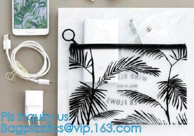 swimwear packaging bags, slider zipper pvc pouch glitter clear plastic vinly k bag, biodegradable pvc plastic slid supplier