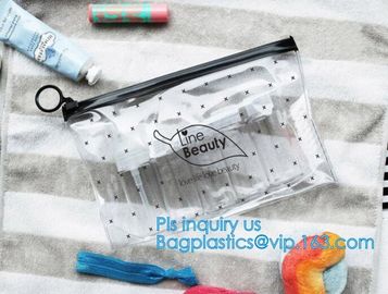 zipper slider swimwear packaging bags, pvc pouch glitter clear plastic vinly k bag, biodegradable pvc plastic slid supplier