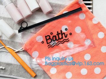 zipper slider swimwear packaging bags, pvc pouch glitter clear plastic vinly k bag, biodegradable pvc plastic slid supplier