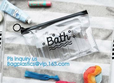 zipper slider swimwear packaging bags, pvc pouch glitter clear plastic vinly k bag, biodegradable pvc plastic slid supplier