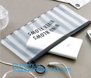 slider LDPE A5 plastic document bag, Zipper slider clear custom undergarment packaging bag, Frosted PVC Swimwear Packing supplier