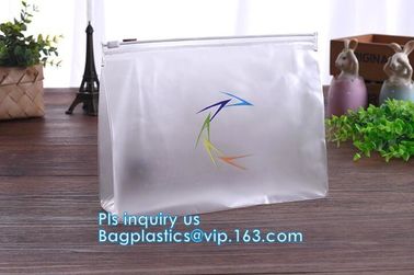 Fabric zipper professional vinyl slider bag pvc zipper bag, clothing packaging pvc slider zipper bag, slider zipper bag supplier