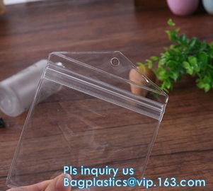 promotional clear zipper slider pvc plastic document/ swimming bag, Slider Gusset Cosmetic Bag Makeup Case Plastic Water supplier