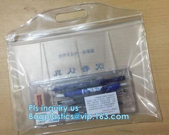 Cosmetic k clear bubble bags/Hot sale Slider Zipper Bag, slider hook hanging zipper bag, Slider Zipper PVC Pencil supplier