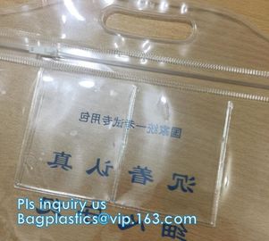 Cosmetic k clear bubble bags/Hot sale Slider Zipper Bag, slider hook hanging zipper bag, Slider Zipper PVC Pencil supplier