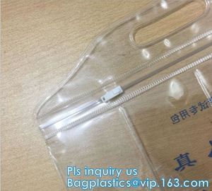 Cosmetic k clear bubble bags/Hot sale Slider Zipper Bag, slider hook hanging zipper bag, Slider Zipper PVC Pencil supplier