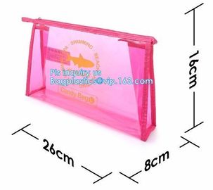 grip slider bags, Stand Up Cosmetic Pouch with Slider Zipper Closure, PVC HEAT SEALED BAG WITH SLIDER ZIPPER supplier