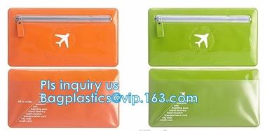 grip slider bags, Stand Up Cosmetic Pouch with Slider Zipper Closure, PVC HEAT SEALED BAG WITH SLIDER ZIPPER supplier