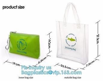 grip slider bags, Stand Up Cosmetic Pouch with Slider Zipper Closure, PVC HEAT SEALED BAG WITH SLIDER ZIPPER supplier