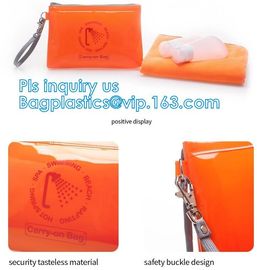 grip slider bags, Stand Up Cosmetic Pouch with Slider Zipper Closure, PVC HEAT SEALED BAG WITH SLIDER ZIPPER supplier