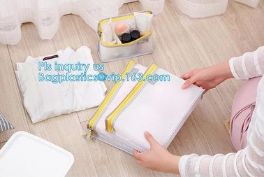 multifunction travel bag in bag women mesh bag, EVA Mesh pouch customized Cosmetic Makeup Bag toiletry bag supplier