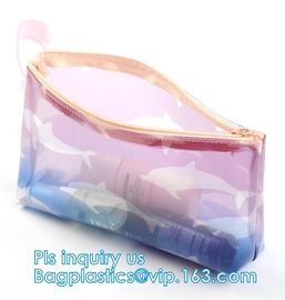 Holographic Vinyl Film Hologram Bag With Slider Zip, Pvc Holographic Cosmetics Bag, Plastic Zipper Bag/eva zipper bag wi supplier