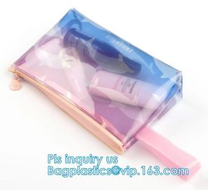 Holographic Vinyl Film Hologram Bag With Slider Zip, Pvc Holographic Cosmetics Bag, Plastic Zipper Bag/eva zipper bag wi supplier