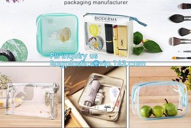 Holographic Vinyl Film Hologram Bag With Slider Zip, Pvc Holographic Cosmetics Bag, Plastic Zipper Bag/eva zipper bag wi supplier