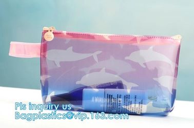 Holographic Vinyl Film Hologram Bag With Slider Zip, Pvc Holographic Cosmetics Bag, Plastic Zipper Bag/eva zipper bag wi supplier