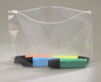 zipper slider travel cosmetic bag, commodity package bag, Promotional Transparent Cosmetic PVC Bag Slider Zip Bags Clear supplier