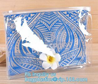 zipper slider travel cosmetic bag, commodity package bag, Promotional Transparent Cosmetic PVC Bag Slider Zip Bags Clear supplier