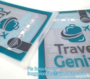 zipper slider travel cosmetic bag, commodity package bag, Promotional Transparent Cosmetic PVC Bag Slider Zip Bags Clear supplier