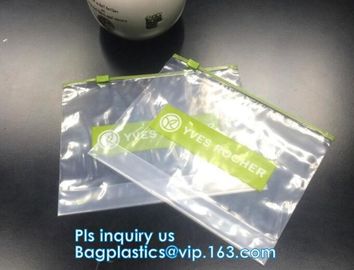 zipper slider travel cosmetic bag, commodity package bag, Promotional Transparent Cosmetic PVC Bag Slider Zip Bags Clear supplier