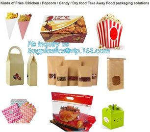 zipper bags for take away food package, Microwave safe deep frozen plastic packaging bags for fried chicken packaging supplier