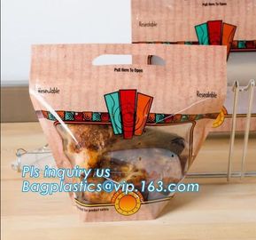 High temperature hot roast chicken bag grilled chicken stand up bag with handle, food grade plastic bag with zipper supplier