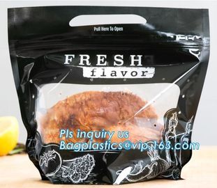 High temperature hot roast chicken bag grilled chicken stand up bag with handle, food grade plastic bag with zipper supplier