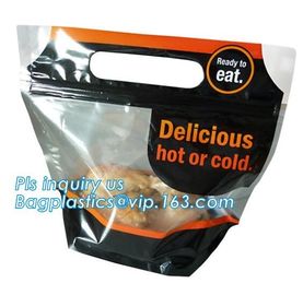 High temperature hot roast chicken bag grilled chicken stand up bag with handle, food grade plastic bag with zipper supplier