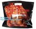 chicken plastic bags for hot roast chicken packaging,with handle and zipper,anti-fogging, Turkey chicken roasted plastic supplier