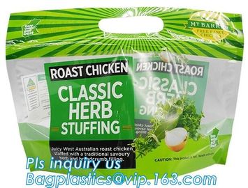 Stand Up Roasted Chicken Packaging Bags With Zip Top hot roast, rotisserie chicken bag, microwaveable bag, slide plastic supplier