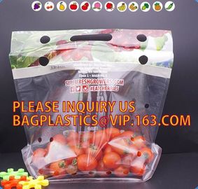 cherry tomato bags / laminated dry fruit packaging bag, Fruit Vegetable Packaging Bag, fruit protection bag with vent ho supplier