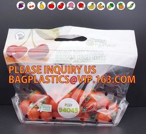 fruit packaging bag for strawberry/cherry/blueberry, printed zipper strawberry food grade packaging bag with zipper, Rec supplier