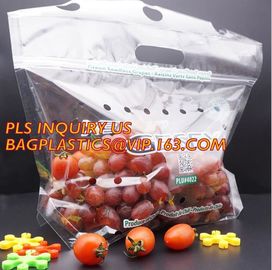 fresh fruit bag with vent hole for grape tomato cherry, fruit packaging anti-fog vegetable plastic bag, Customized Fruit supplier