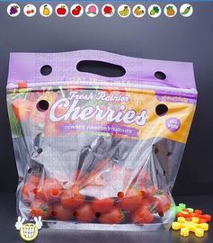 Fruits packaging bag/Grapes plastic bag with k, Air Holes Zip Handle Plastic Bags, bag with vent holes for Grape a supplier