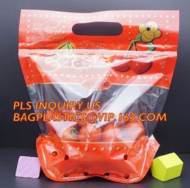 Fruits packaging bag/Grapes plastic bag with k, Air Holes Zip Handle Plastic Bags, bag with vent holes for Grape a supplier