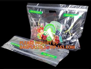 fresh fruit plastic bag for packaging cherry, Bag For Fresh Fruit Sweet Cherry, Coin or U shape grape bag supplier