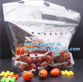 LDPE k aseptic grape bag,cherry bag,fruit bag with hole/slider k fruit bag with air holes for grape packagin supplier