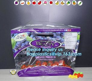 Perforated bag grape bag with air holes, fresh fruit stand up k bag for cherry, OEM zip top Clear BOPP Laminated f supplier