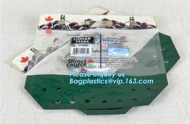 green grapes packing bag with slider/Plastic grapes packing bag/Plastic fruit bag, Vegetable Tomato Packaging Slider Zip supplier