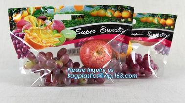 green grapes packing bag with slider/Plastic grapes packing bag/Plastic fruit bag, Vegetable Tomato Packaging Slider Zip supplier