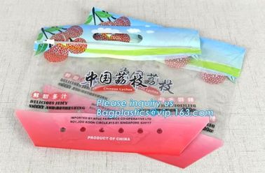 Promotional popular plastic reusable slider zipper food bags, slider k perforated fresh grape packaging bag, fruit supplier