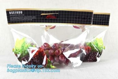 Custom colorful printed slider ldpe k bag, stand up slider zipper export pe grapes bag, zipper lock freezer storag supplier