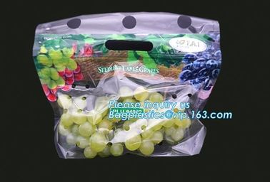 k packaging pouch with vent hole and handle, grape bag/mango bag/fruit vegetable slider, Slider Zip Lock Zipper Fr supplier