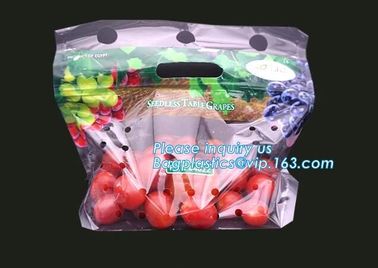 k packaging pouch with vent hole and handle, grape bag/mango bag/fruit vegetable slider, Slider Zip Lock Zipper Fr supplier