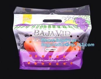 Fruit packaging moistureproof custom slider lock zipper bag, Transparent PVC Fruits Storage Bag, Food Safe Slider Closur supplier