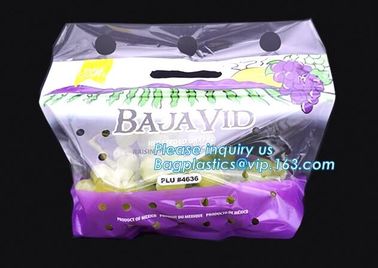 Fruit packaging moistureproof custom slider lock zipper bag, Transparent PVC Fruits Storage Bag, Food Safe Slider Closur supplier