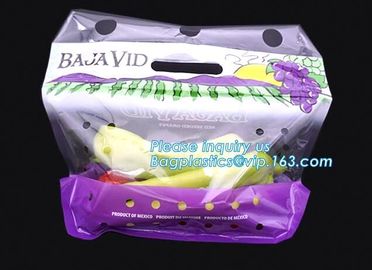 Fruit packaging moistureproof custom slider lock zipper bag, Transparent PVC Fruits Storage Bag, Food Safe Slider Closur supplier