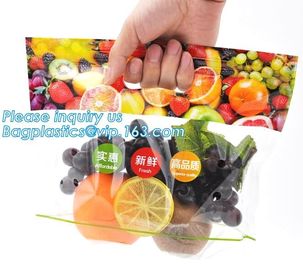 slider zip lock packaging fruit bag for cheery and grape, Vegetable refrigerate used resealable k packaging bag supplier